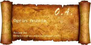 Ogrin Anzelm névjegykártya